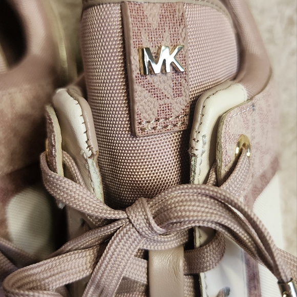 Michael Kors Pink Monogram Sneakers - Picture 3 of 6
